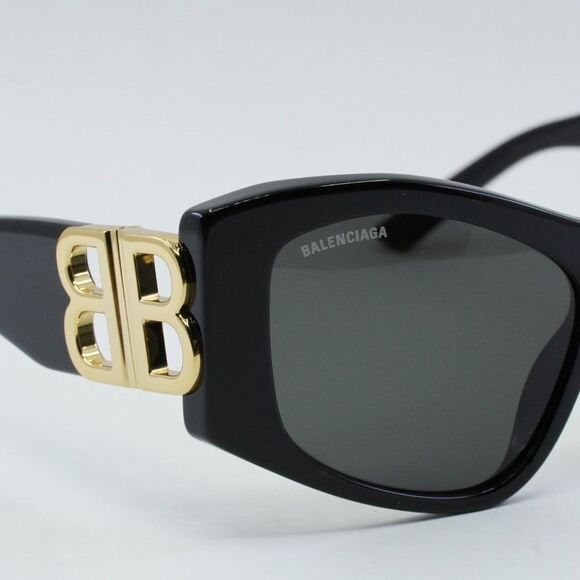 NEW BALENCIAGA BB0287S 001 BLACK GREY SUNGLASSES - Picture 5 of 12
